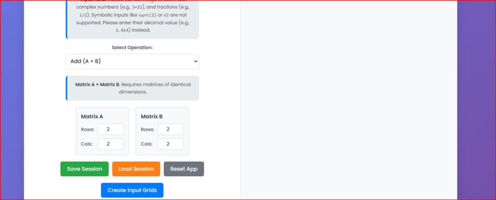 simple matrix operations